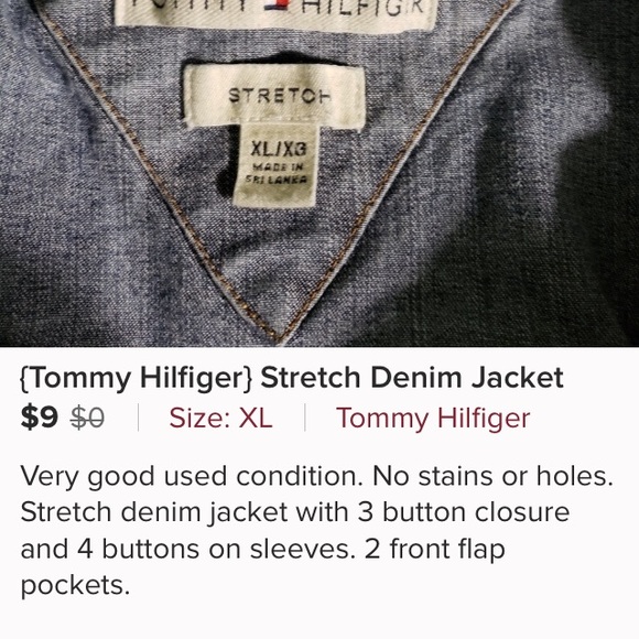 Tommy Hilfiger Distressed Jean Jacket XL - Picture 10 of 10